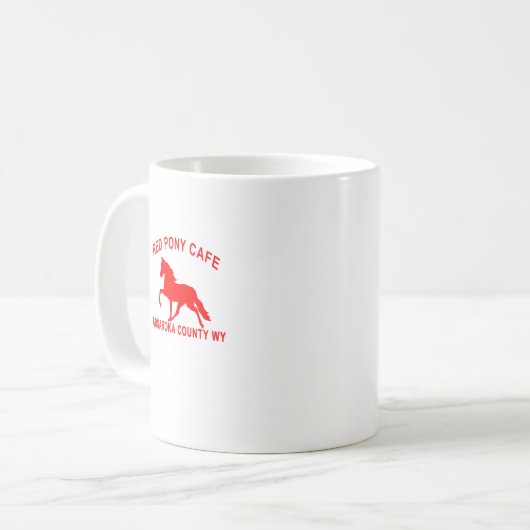 ROTES PONY-CAFÉ KAFFEETASSE (Vorderseite Links)
