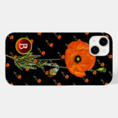 ROTES POPPEN IN SCHWARZ-RUBY GEMSTONE-MONOGRAM Case-Mate iPhone HÜLLE (Rückseite (Horizontal))