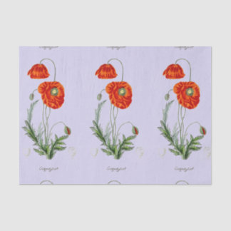 ROTES POPPY LAVENDER TISSUPAPIER SEIDENPAPIER