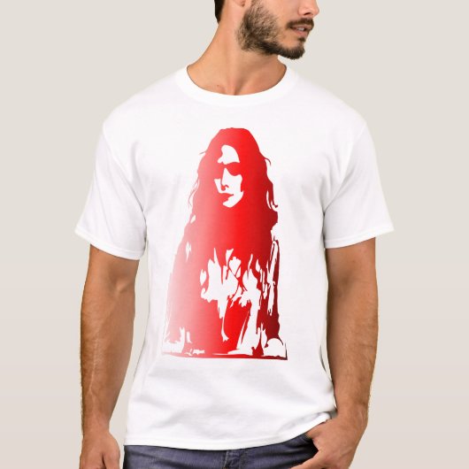 Rotes Portrait einer Frau mit langen Haaren T-Shirt (Vorderseite)