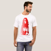 Rotes Portrait einer Frau mit langen Haaren T-Shirt (Vorne ganz)