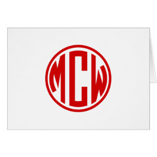 Rotes Preppy-Kreis-Monogramm DIY-Hintergrund