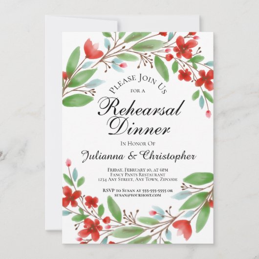 Rotes Probe Einladung (Vorderseite)