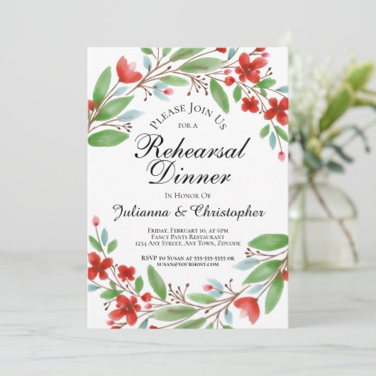 Rotes Probe Einladung (Stehend Vorderseite)