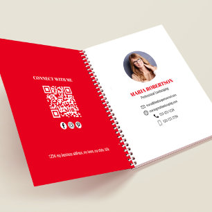 Rotes professionelles Foto-Geschäfts-QR-Code Notizblock