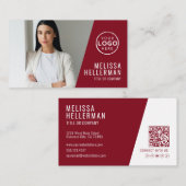 Rotes Professionelles Foto-Logo Visitenkarte (Vorne/Hinten)