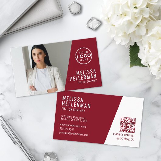 Rotes professionelles Fotologo Visitenkarte