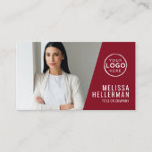 Rotes professionelles Fotologo Visitenkarte (Vorderseite)