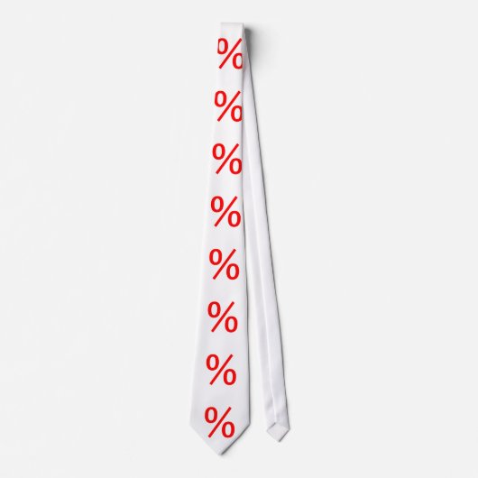 Rotes Prozent Zeichen auf Weiß Krawatte (Vorderseite)