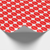 Rotes Punkt-Muster auf Weiß mit NamensPackpapier Geschenkpapier (Ecke)