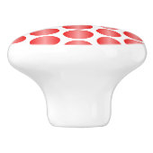 Rotes Punkte-Design Keramikknauf (Seitenansicht)