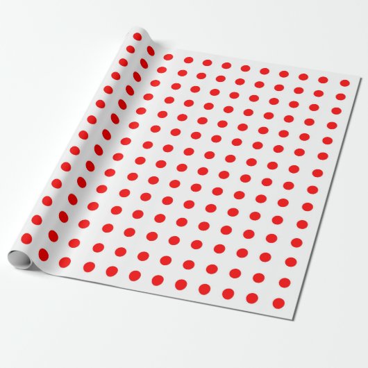 Rotes Punkte-Muster-Geschenkpapier Geschenkpapier (Ungerollt)