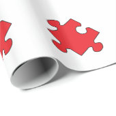 ROTES PUZZLE-STÜCK GESCHENKPAPIER (Rolleneckpunkt)