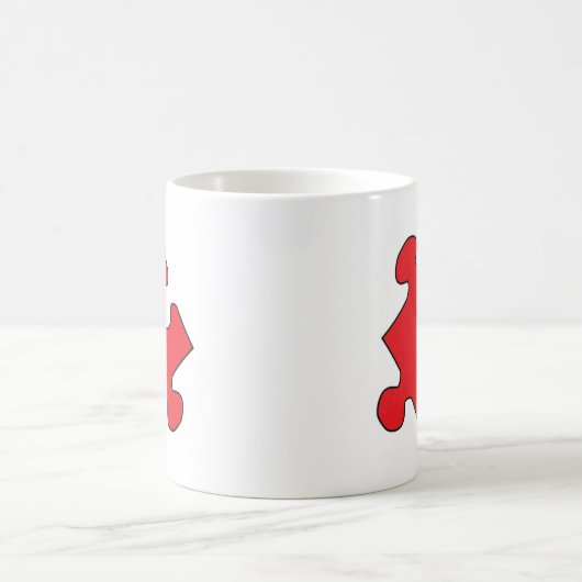 ROTES PUZZLE-STÜCK KAFFEETASSE (Mittel)