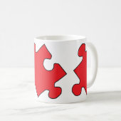 ROTES PUZZLE-STÜCK KAFFEETASSE (VorderseiteRechts)