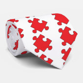 ROTES PUZZLE-STÜCK KRAWATTE (Gerollt)