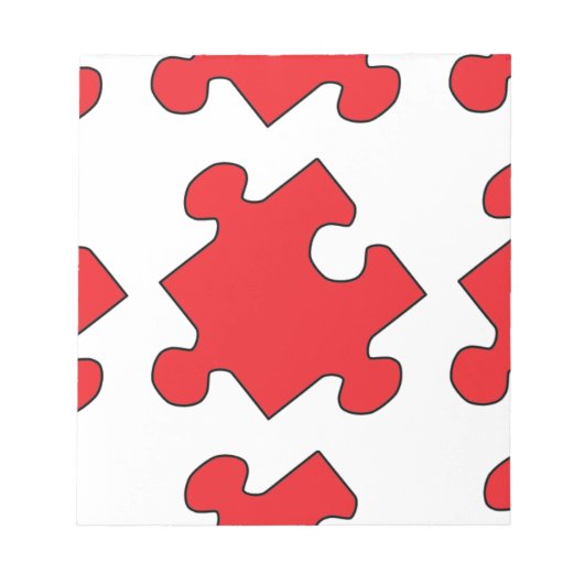 ROTES PUZZLE-STÜCK NOTIZBLOCK (Vorderseite)