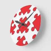 ROTES PUZZLE-STÜCK RUNDE WANDUHR (Winkel)