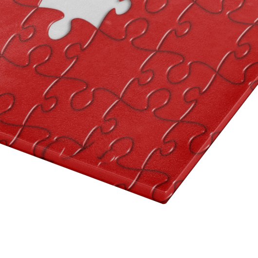 rotes Puzzlespiel-Schneidebrett Schneidebrett (Ecke)