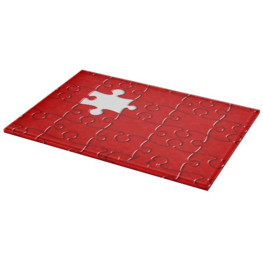 rotes Puzzlespiel-Schneidebrett Schneidebrett (Ecke)