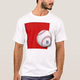 rotes Quadrat des Baseballs, KARDINÄLE T-Shirt