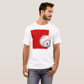 rotes Quadrat des Baseballs, KARDINÄLE T-Shirt (Vorne ganz)