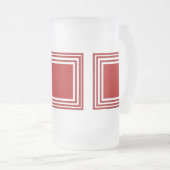 ROTES QUADRAT-GLAS-TASSE MATTGLAS BIERGLAS (VorderseiteRechts)
