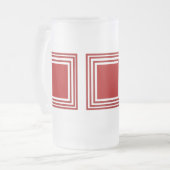 ROTES QUADRAT-GLAS-TASSE MATTGLAS BIERGLAS (Vorderseite Links)