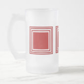ROTES QUADRAT-GLAS-TASSE MATTGLAS BIERGLAS (Links)
