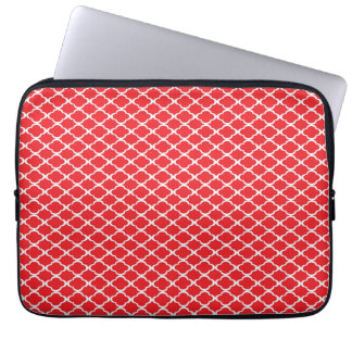 Rotes Quatrefoil Laptopschutzhülle