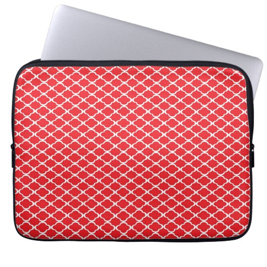 Rotes Quatrefoil Laptopschutzhülle (Vorderseite)