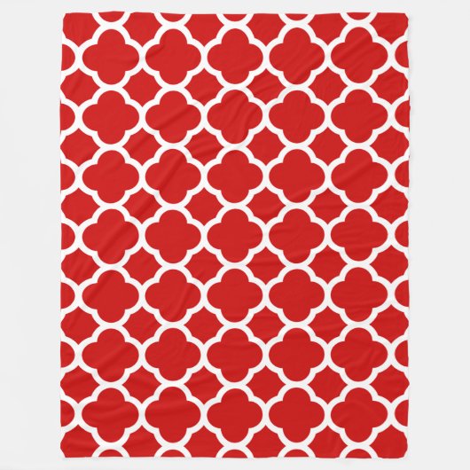 Rotes Quatrefolienmuster Fleecedecke (Vorderseite)