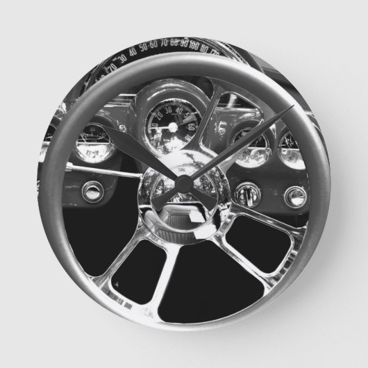 Rotes Rad Runde Wanduhr (Vorderseite)