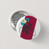 Rotes Radfahren im Retrostil Button (Vorne & Hinten)