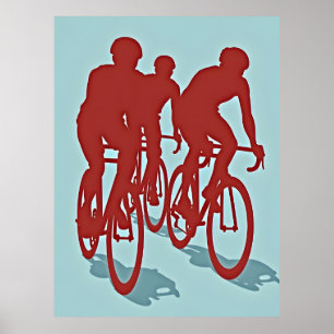 Rotes Radfahrer-Rennrad-Poster Poster
