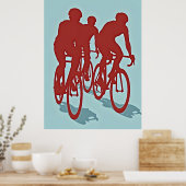Rotes Radfahrer-Rennrad-Poster Poster (Küche)