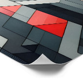 Rotes Rasterlandschaft Poster (Ecke)