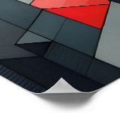 Rotes Rasterlandschaft Poster (Ecke)