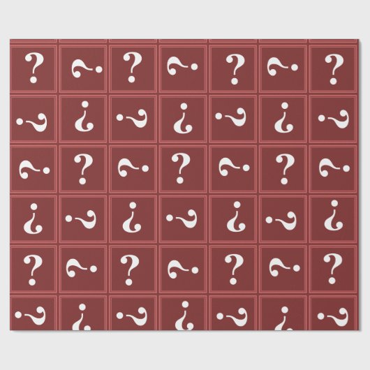 Rotes Rätsel Geschenkpapier (Flach)