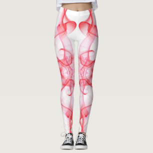 Rotes Rauch-Symmetrisches-Minimalistisches-Abstrak Leggings