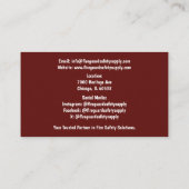 Rotes Rauch und Feuerlöschgerät Visitenkarte (Rückseite)