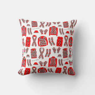 Rotes Rauten-Muster-Einzelteil-Kissen Kissen