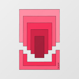 rotes Rechteck Abstrakt Fensteraufkleber