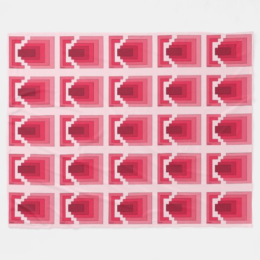 rotes Rechteck Abstrakt Fleecedecke (Vorderseite (Horizontal))