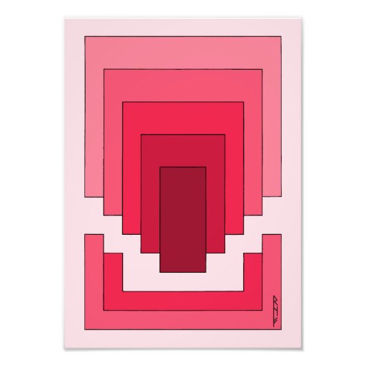 rotes Rechteck Abstrakt Fotodruck (Vorne)