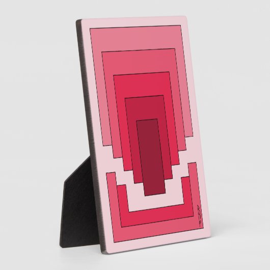 rotes Rechteck Abstrakt Fotoplatte (Seite)