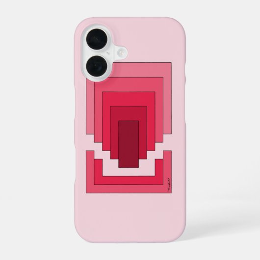rotes Rechteck Abstrakt iPhone 16 Hülle (Rückseite)