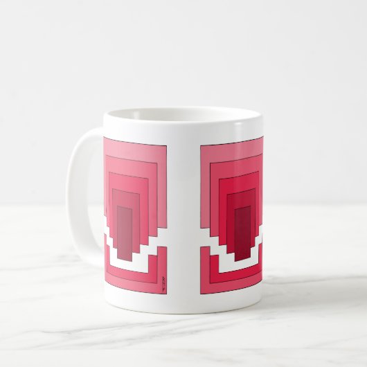 rotes Rechteck Abstrakt Kaffeetasse (Vorderseite Links)