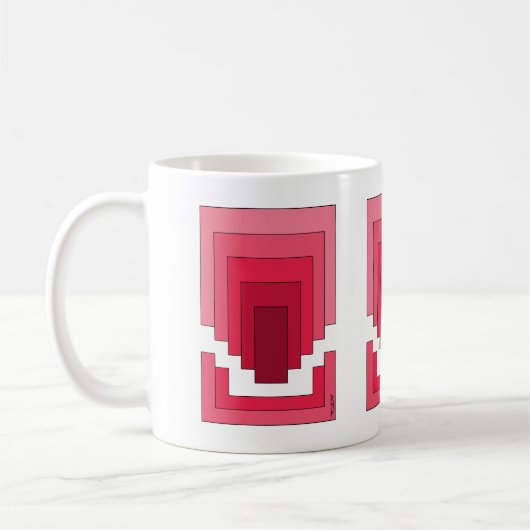 rotes Rechteck Abstrakt Kaffeetasse (Links)