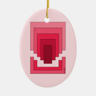 rotes Rechteck Abstrakt Keramik Ornament